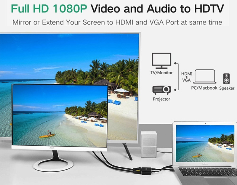 Ugreen USB To HDMI and VGA Digital AV Adapter 30522 1 Ugreen USB To HDMI and VGA Digital AV Adapter 30522