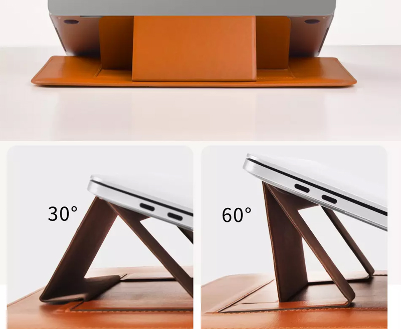 Túi chống sốc Wiwu Skin Pro Portable Stand Sleeve cho Macbook Pro 16.2" - Black 2 Túi chống sốc Wiwu Skin Pro Portable Stand Sleeve