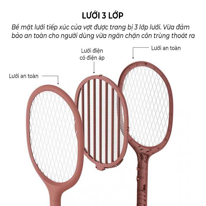 Vợt điện bắt muỗi thông minh Xiaomi Solove P1 - Red 3 Vợt điện bắt muỗi thông minh Xiaomi Solove P1