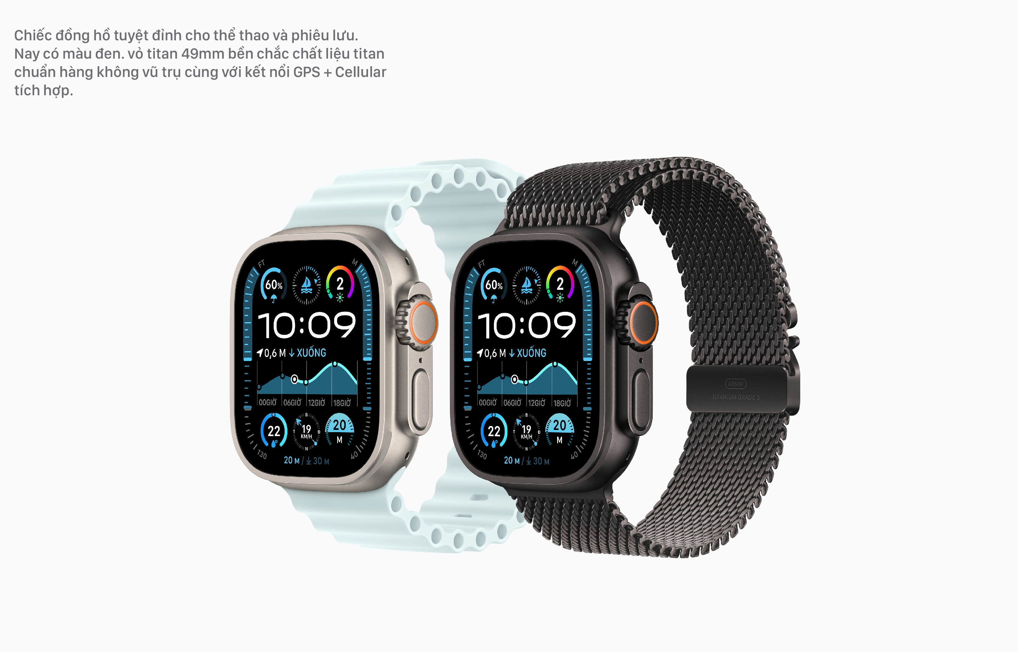 Apple Watch Ultra 2 GPS + Cellular 49MM Black Titanium - Ice Blue Ocean Band 11 Apple Watch Ultra 2 2024