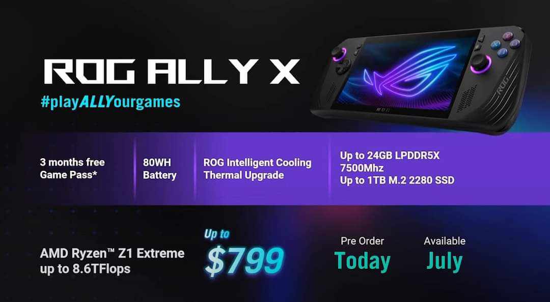 ASUS ROG Ally X Đã Bắt Đầu Cho Game Thủ Pre Order 7 asus rog ally x da bat dau cho game thu pre order 2