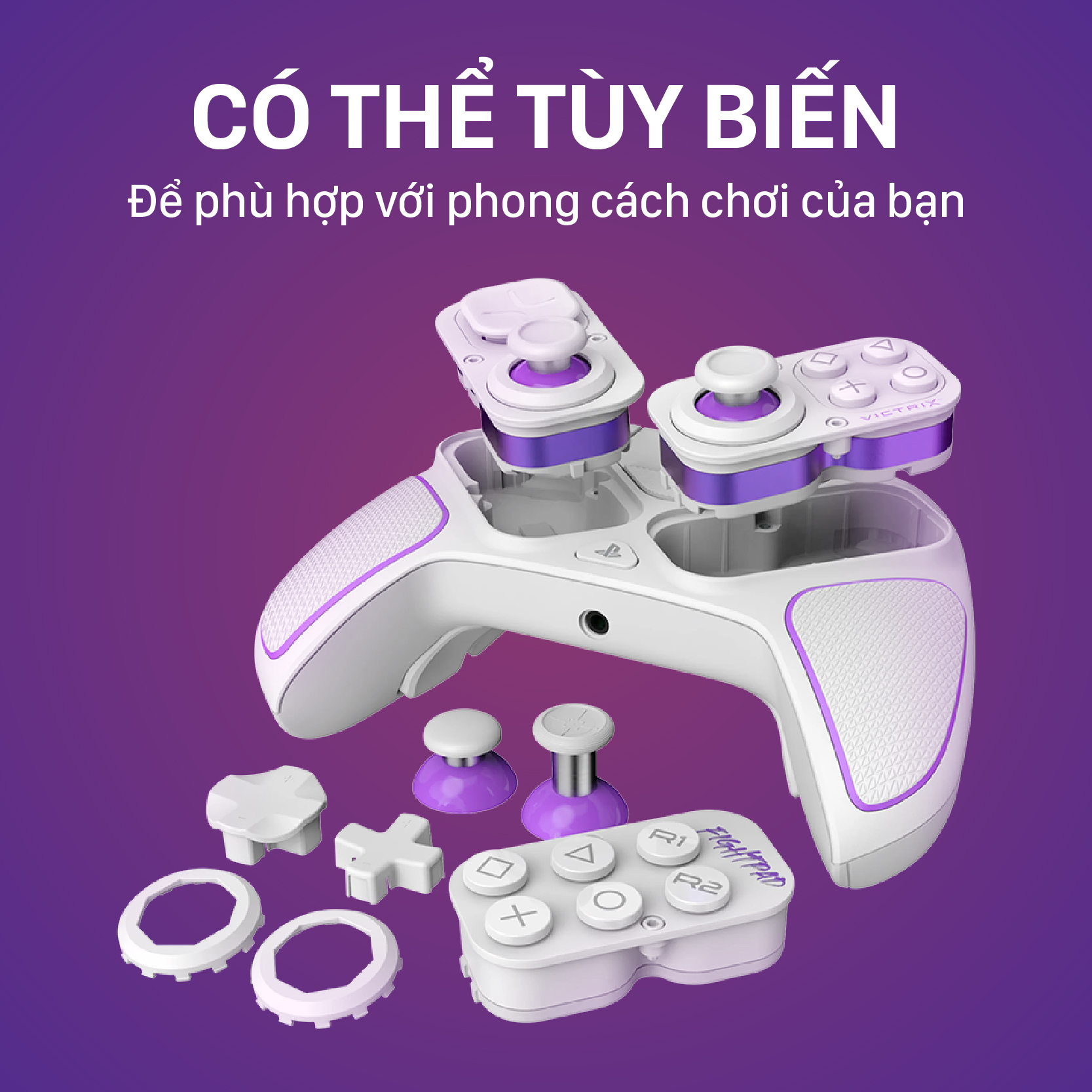 Victrix Pro BFG Wireless Controller for PS5, PS4 & PC - White 1 ps5 victrix pro wireless controller%20 white 03