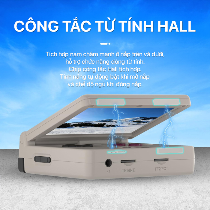 Anbernic - Retro Gamboy Flip RG35XXSP - 64GB - Green Transparent 1