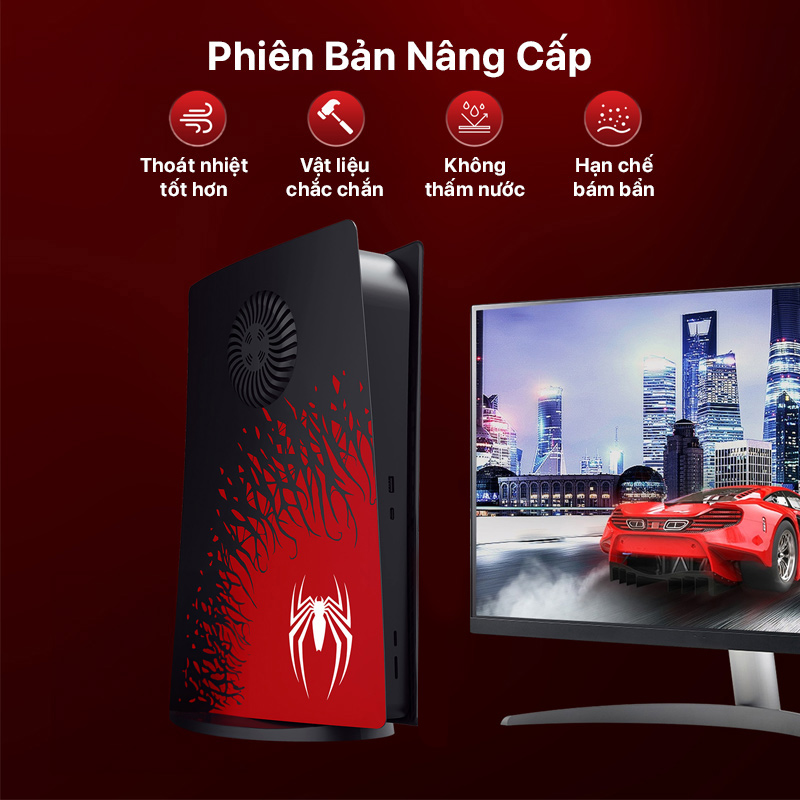Ốp bọc máy PS5 Digital Cover Plate With Heat Vent - Marvel's Spider-Man 2 1 PS5 Digital Cover Plate With Heat Vent Spider Man 2